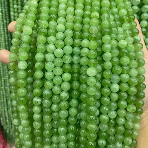 Peridot Crystal quartz Smooth Round Beads,green Jade Beads supply,15&quot; strand DIY beads 4mm 6mm 8mm 10mm 12mm