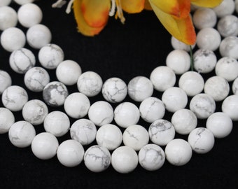 Natural White Howlite Smooth Round beads 4mm 6mm 8mm 10mm 12mm White Howlite beads wholesale,beads supply 15" strand