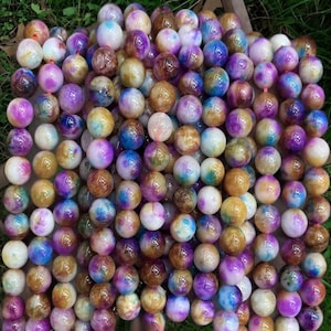 Multicolor Jade Smooth Round beads 4mm 6mm 8mm 10mm 12mm Malaysian Jade beads Persian Jade beads supply 15&quot; strand DIY beads
