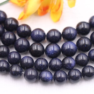 Blue Goldstone Smooth Round beads 4mm 6mm 8mm 10mm 12mm Goldstone beads wholesale,beads supply 15&quot; strand