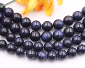 Blue Goldstone Smooth Round beads 4mm 6mm 8mm 10mm 12mm Goldstone beads wholesale,beads supply 15" strand