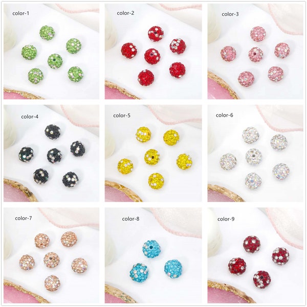 100pcs Rhinestone Bubblegum round Beads,Gypsophila rhinestone Beads，Chunky Beads,Gumball Beads, Colors to choose from DIY Accessories 10mm