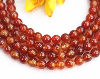 Natural Red agate Smooth Round beads 4mm 6mm 8mm 10mm 12mm Red agate beads wholesale,beads supply 15" strand