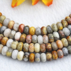 Natura gelb Crazy Lace Achat Rondelle Perlen 4x6mm 5x8mm Crazy Lace Achat Perlen Großverkauf, Perlenbedarf 15 &quot;Strang