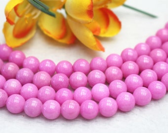 pink Mountain Jade Smooth Round beads 4mm 6mm 8mm 10mm 12mm Jade beads wholesale,Mountain Jade beads Candy Jade beads 15" strand