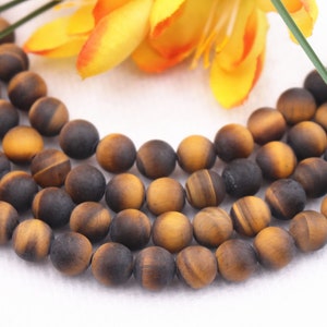 AA Natura Matte Yellow Tigereye Smooth Round beads 4mm 6mm 8mm 10mm 12mm Yellow Tigereye beads wholesale,beads supply 15&quot; strand