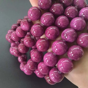 4-14mm Multicolor Jade Smooth Round beads purple Candy Jade Beads Jade beads supply 15&quot;strand DIY Handmade necklace, earring accessories