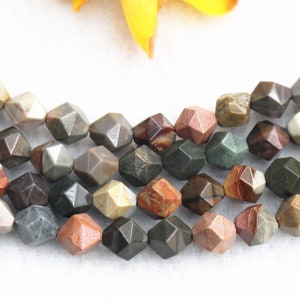 Natürliche AA Star Cut Facettierte Polychrome Jaspis Glatte runde Perlen 4mm 6mm 8mm 10mm 12mm Polychrome Perlen Großhandel, Perlen liefern 15 "Strang