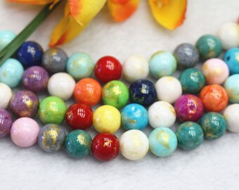 Jade d'or multicolore perles rondes lisses 4mm 6mm 8mm 10mm 12mm perles de jade malaisien en gros, perles de jade de montagne fournissent 15" brin