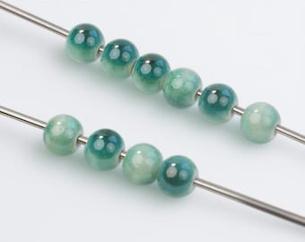 Glazed Ceramic Round Beads,Glossy pink/blue/green Ceramic Beads for Jewelry Making, Smooth Spacer Beads DIY 8mm 20color   50pcs