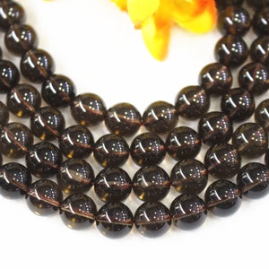 AA Natural Smoky Quartz Smooth Round beads 4mm 6mm 8mm 10mm 12mm Smoky Quartz beads wholesale,beads supply 15&quot; strand