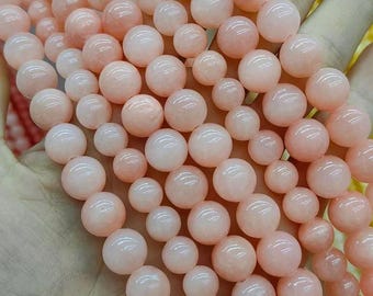pink Mountain Jade Smooth Round beads Pink Jade beads,Candy Jade beads 15" strand 4mm 6mm 8mm 10mm 12mm