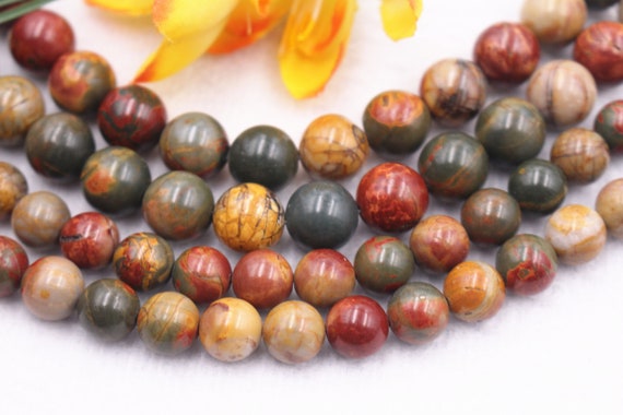 6mm Natural Multi Color Smooth Round Picasso Jasper Beads Full 15/" Strand