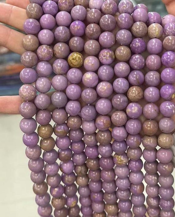 Natural purple Phosphosiderite Smooth Round beads Natural purple gemstone beads supply 15" strand DIY beads 4mm 6mm 8mm 10mm 12mm