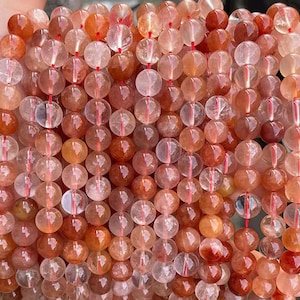 Natural AA Red Rabbit Hair Quartz Smooth Round beads 6mm 8mm 10mm Red Quartz beads supply 15&quot; strand DIY Accessories
