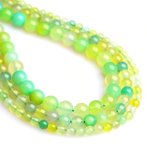 Natural Apple Green agate Smooth Round beads 6mm 8mm 10mm 12mm Natural agate Gemstone beads supply 15&quot; strand DIY beads