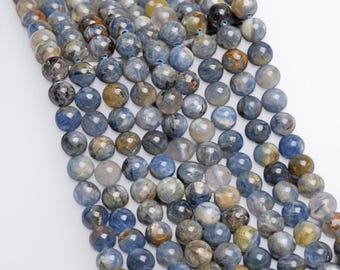 Perles rondes lisses en cyanite bleue naturelle Les perles de pierres précieuses bleues naturelles fournissent un rang de 15 po. Perles à monter soi-même 6 mm 8 mm 10 mm