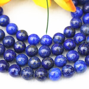 Natural Lapis Lazuli Smooth Round beads 4mm 6mm 8mm 10mm 12mm Lapis Lazuli beads wholesale,beads supply 15&quot; strand