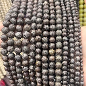 Natural Snowflake Obsidian Smooth Round beads Natural Gemstone beads supply 15&quot; strand DIY beads 4mm 6mm 8mm 10mm 12mm