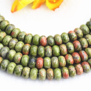 Natura Unakite Rondelle beads 4x6mm 5x8mm Unakite beads wholesale,beads supply 15&quot; strand