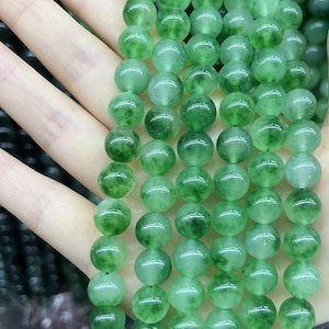 Natural Green Jade Smooth Round beads Natural Candy Jade beads 15&quot; strand DIY Accessories 4mm 6mm 8mm 10mm 12mm 14mm