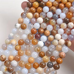 Natural Blue Lace Agate Smooth Round Beads,Natural gemstone Beads supply,15&quot; strand 6mm 8mm 10mm