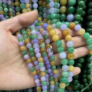 Mix burma Jade Smooth Round beads 6mm 8mm 10mm Jadeite Jade beads 15&quot; strand DIY Accessories