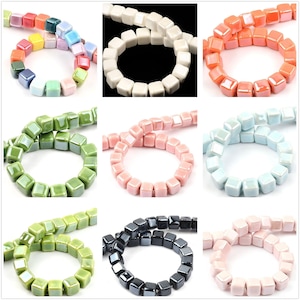 Ceramic Cube beads 6mm 8mm 10mm Colored Ceramic beads supply DIY Handmade necklace, earring accessories 20pcs
