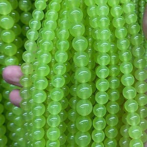 Creen Jade Smooth Round beads Natural Jade Gemstone beads supply 15&quot; strand DIY beads  4mm 6mm 8mm 10mm 12mm