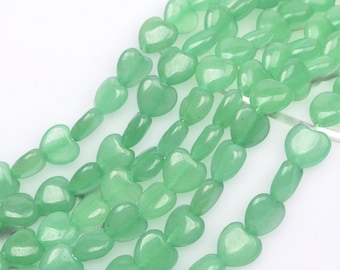 Natural Green Aventurine Nugget beads Natural Gemstone Heart-shaped beads supply 15" strand DIY beads 10x10mm 12x12mm