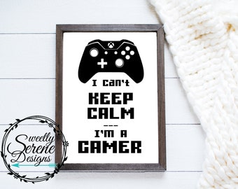 boys gamer bedroom decor xbox i cant keep calm im a gamer wall decor printable wall art 8x10 jpeg instant download - keep calm and fortnite on