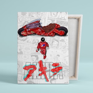Akira Hand-drawn Art Canvas, Framed Canvas, Poster, Anime/Manga Themed Printed Art, Anime Wall Art Decor, Printable Wall Art