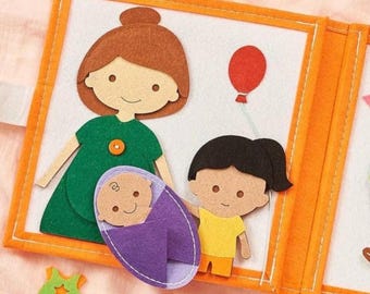 Personalized Big Sister Quiet Book | New Sibling Gift for Toddler | Promoted to Big Sister Gift | New Baby Sibling Toy | Custom Fabric Book