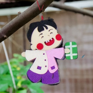 Tết Decoration, Handmade Felt Tree Pendant, Vietnamese New Year Decoration, Vietnamese Lunar New Year,  Tet Gift for Kids, Dung La Tet