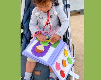 Travel-friendly Quiet Book | First Quiet Book | Stroller Toy | Car Seat Toy | Travel Toy Toddler | Busy Book 2 year | Busy Book 1 Year Old