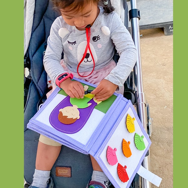 Travel-friendly Quiet Book | First Quiet Book | Stroller Toy | Car Seat Toy | Travel Toy Toddler | Busy Book 2 year | Busy Book 1 Year Old