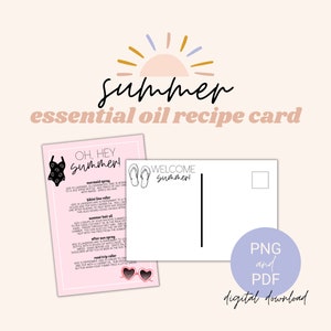 download + print | essential oil summer recipe card | essential oil printable recipes | summer recipes
