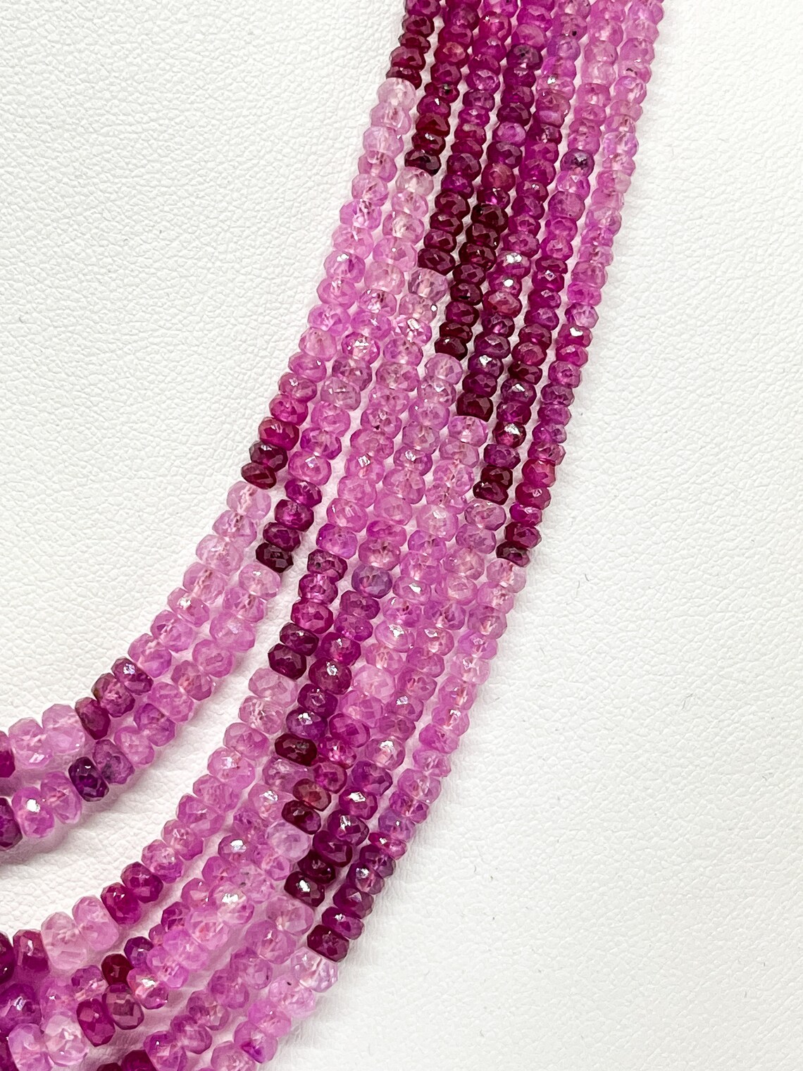 Natural Ruby Necklace Multi Strand Ruby Beaded Necklace For Etsy