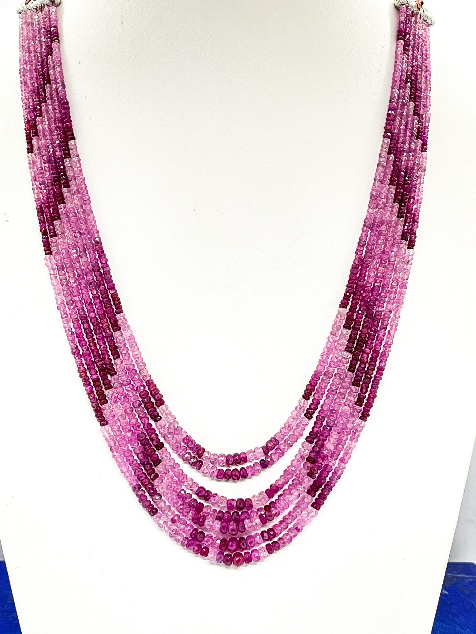 Natural Ruby Necklace Multi Strand Ruby Beaded Necklace For Etsy