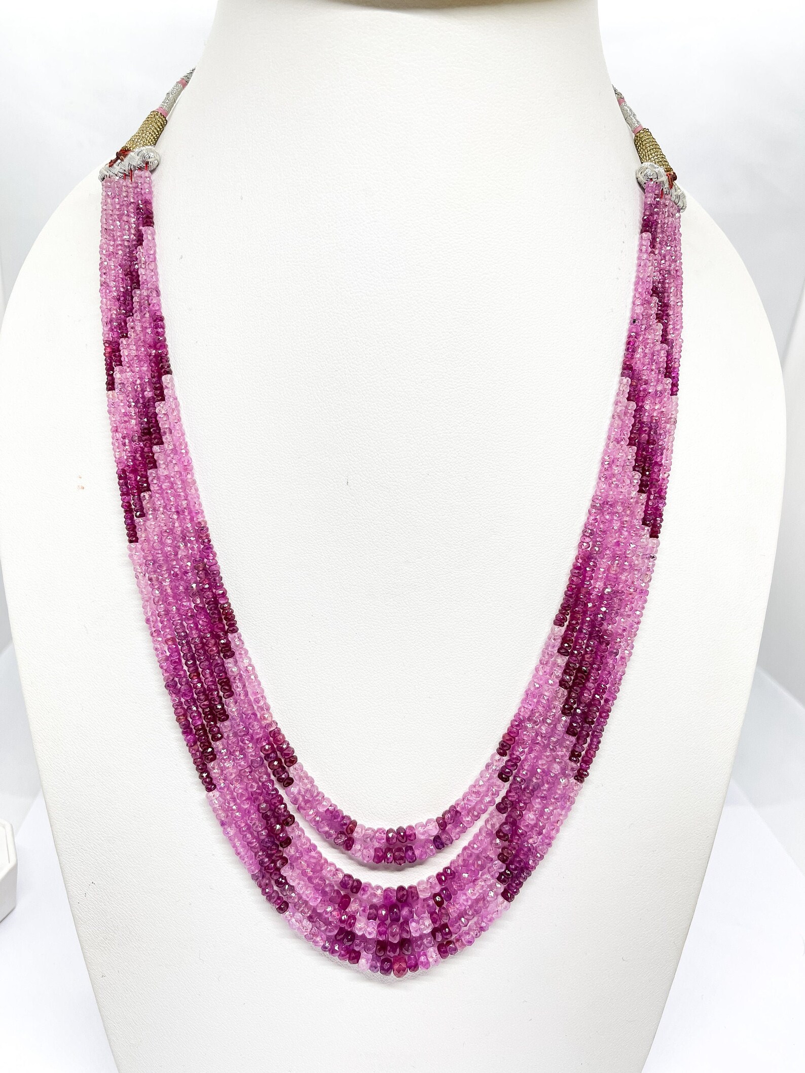 Natural Ruby Necklace Multi Strand Ruby Beaded Necklace For Etsy