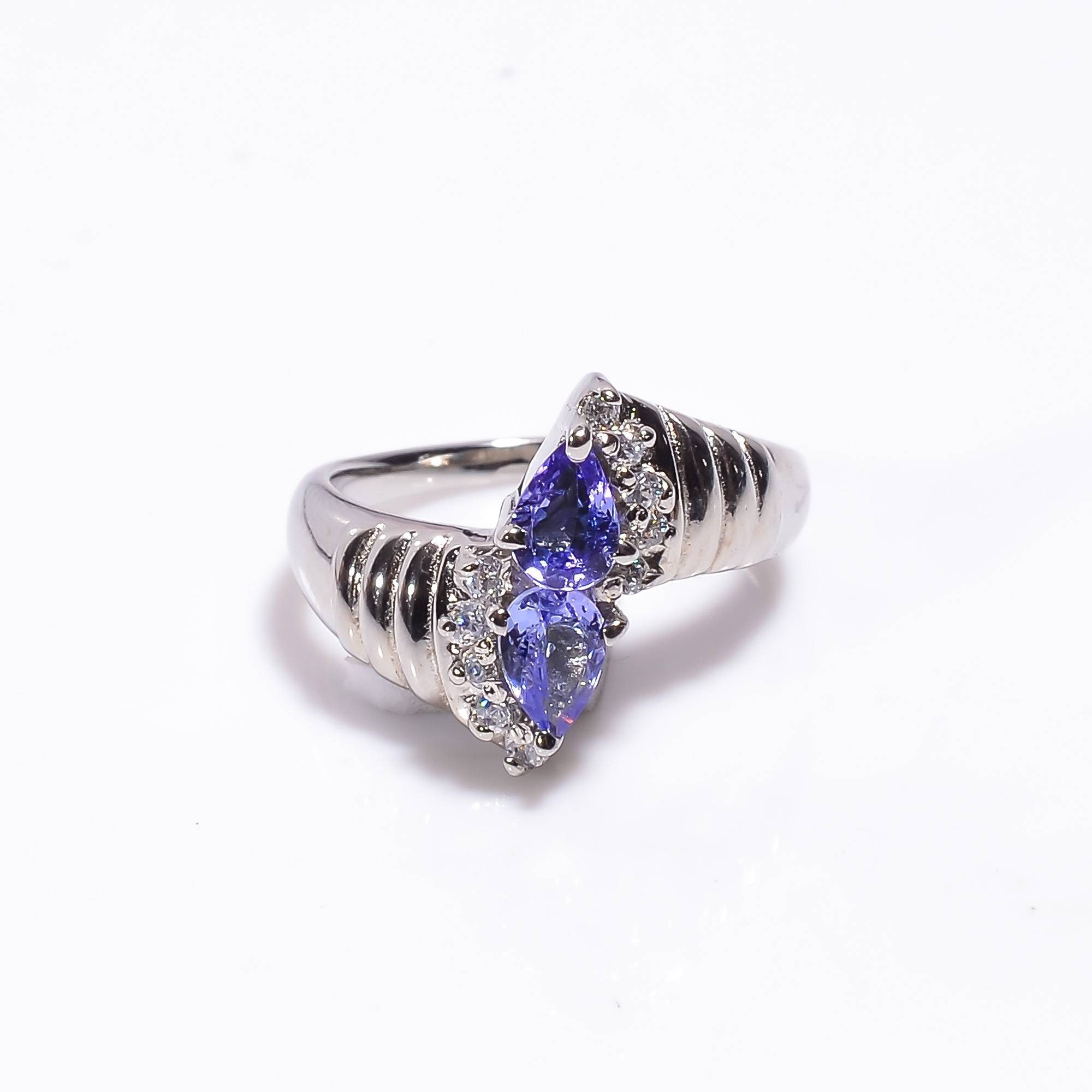 Natural Sapphire Ringblue Sapphire Cubic Zircon Handmade Ring - Etsy UK
