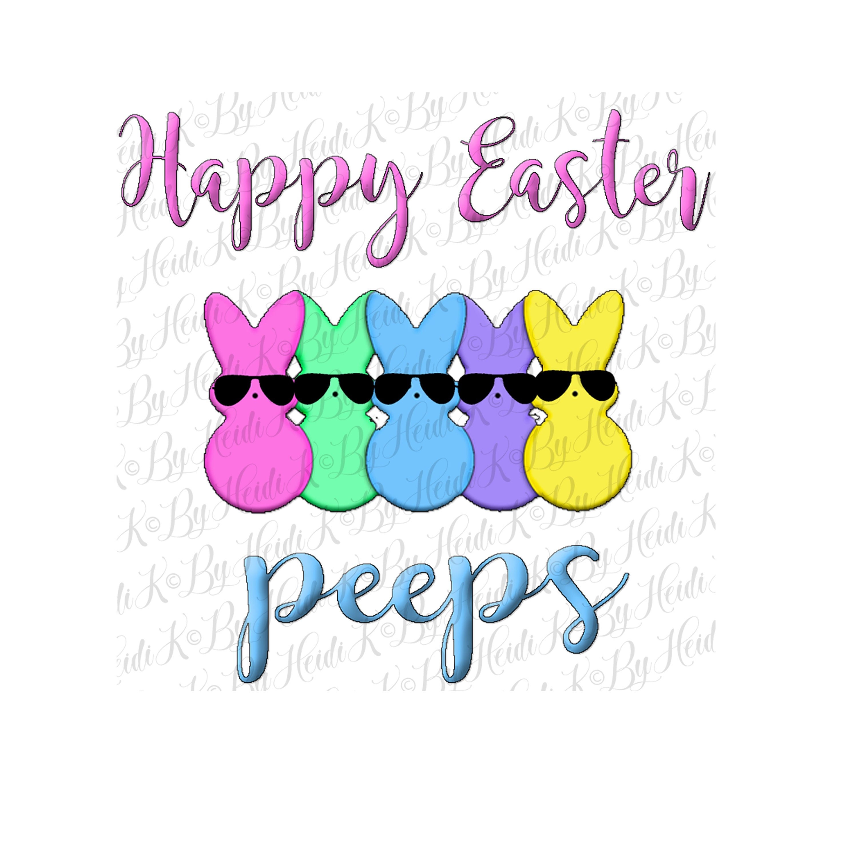 Happy Easter Peeps Digital Design Download Sublimation Printing Etsy