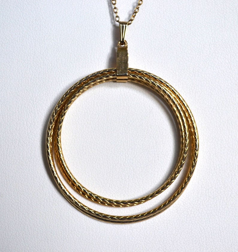 4 Hoop Necklace 1950/'s Gold Hoop Clip On Earrings Wife Gift for Her Sarah Coventry Vintage Earrings and Matching Necklace 2 Piece Set