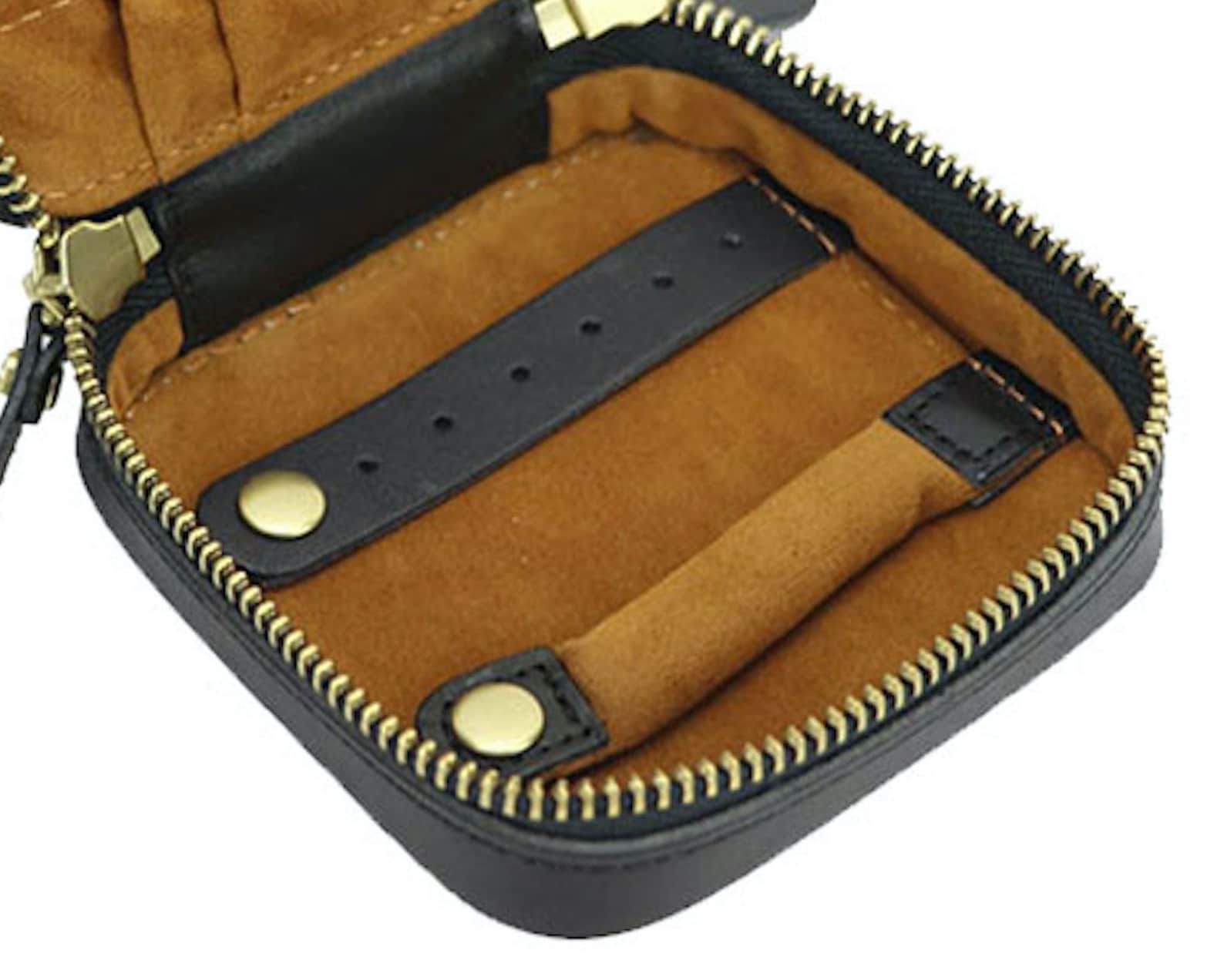 Black Leather Travel Jewelry Box Travel Jewelry Case Etsy