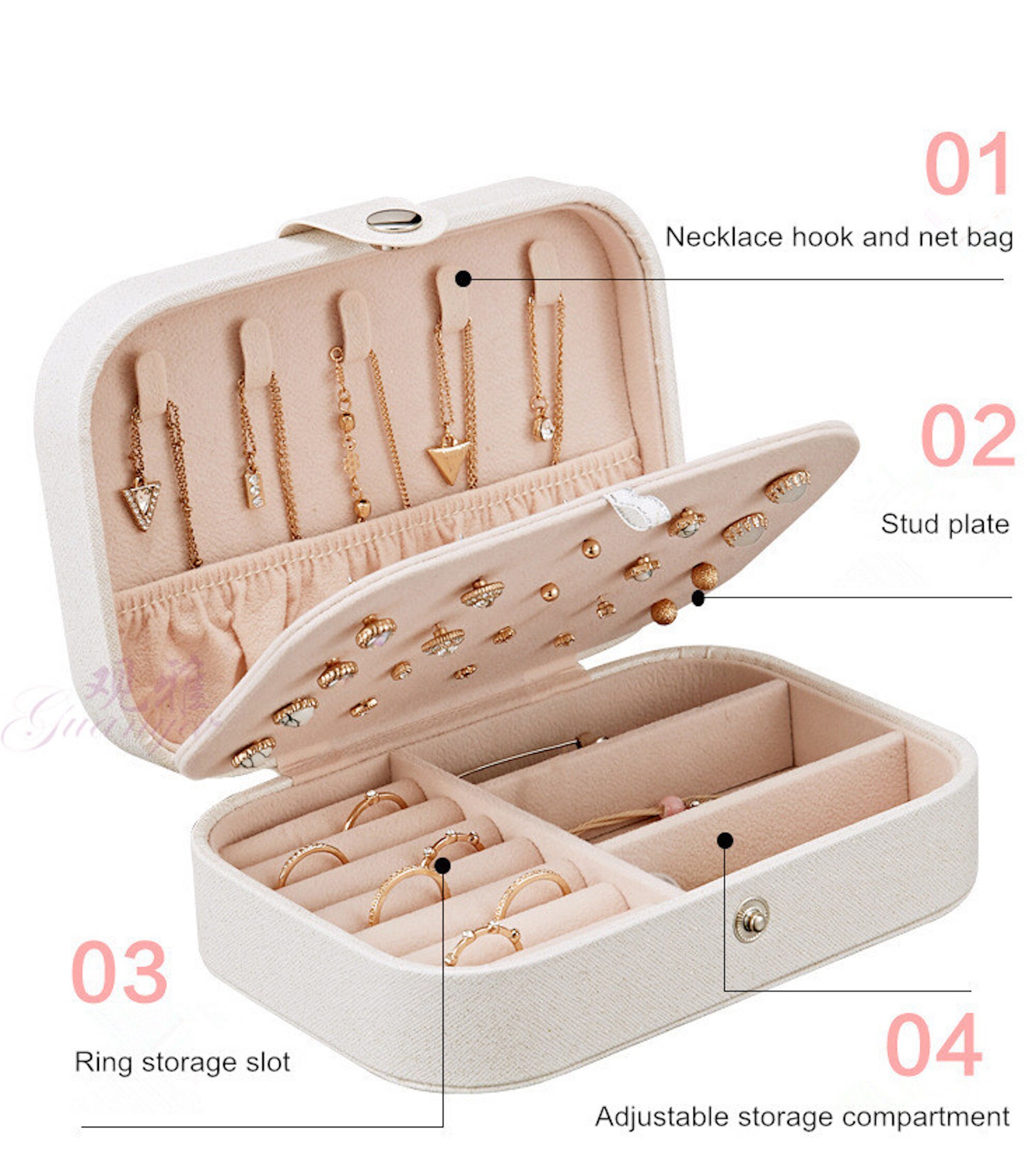 Personalised Travel Leather Jewellery Box Uk - Leather Travel Jewelry Case Uk