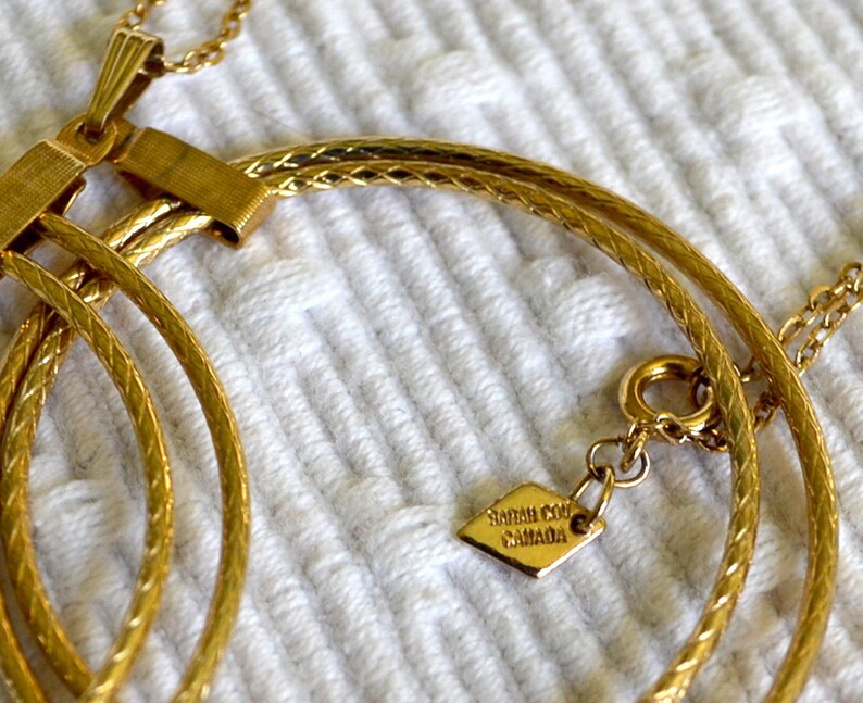 4 Hoop Necklace 1950/'s Gold Hoop Clip On Earrings Wife Gift for Her Sarah Coventry Vintage Earrings and Matching Necklace 2 Piece Set
