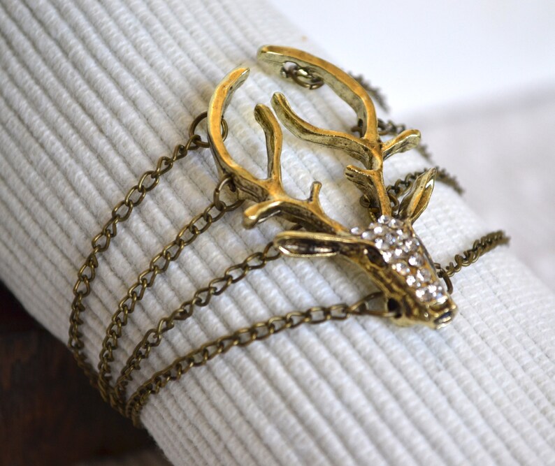 Antler Chain Bracelet Reindeer Bracelet Mother/'s Day Gift Ideas Best Friend Gift Bridesmaid Bracelet Boho