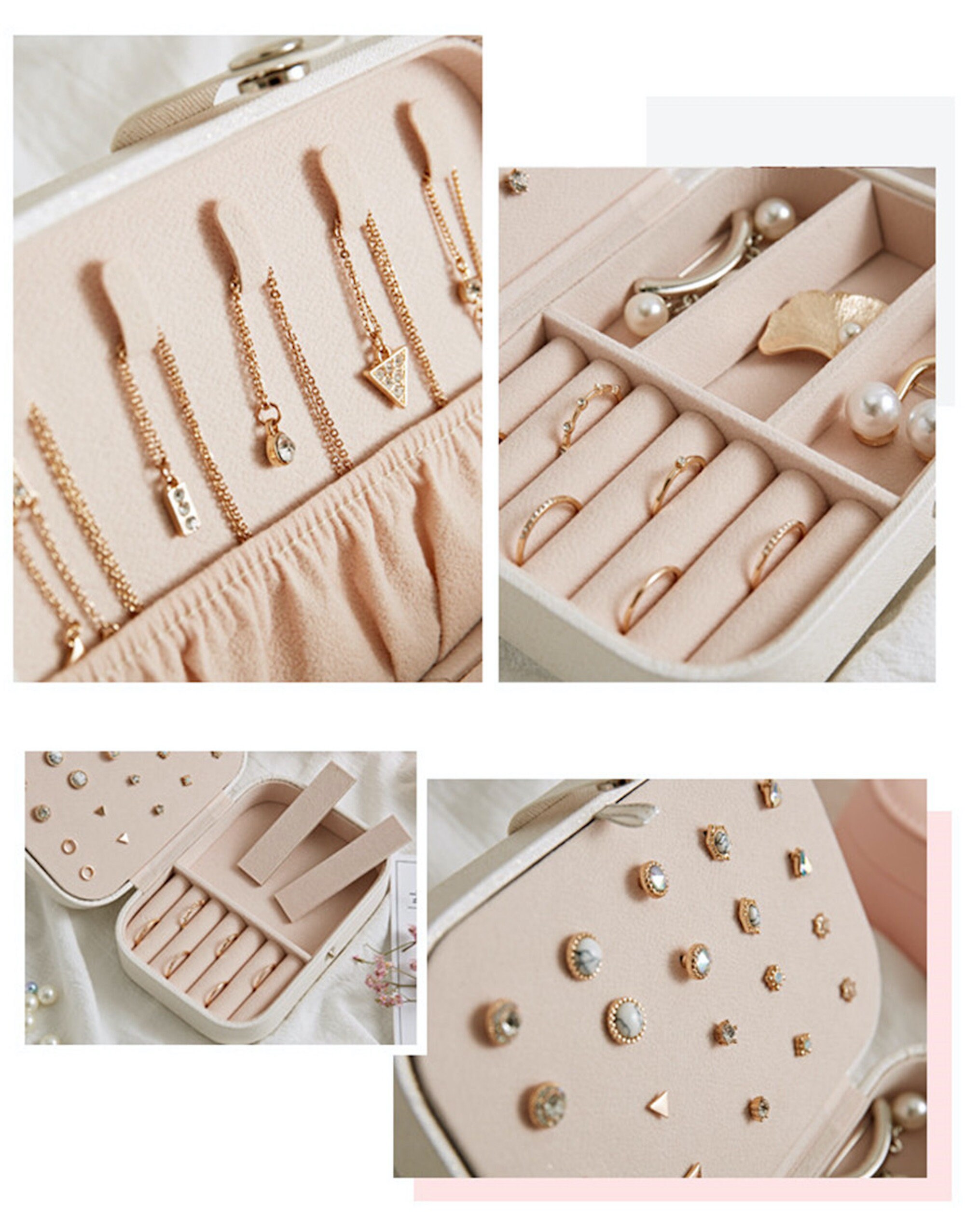 Black Leather Travel Jewelry Box Retro Jewelry Case Etsy