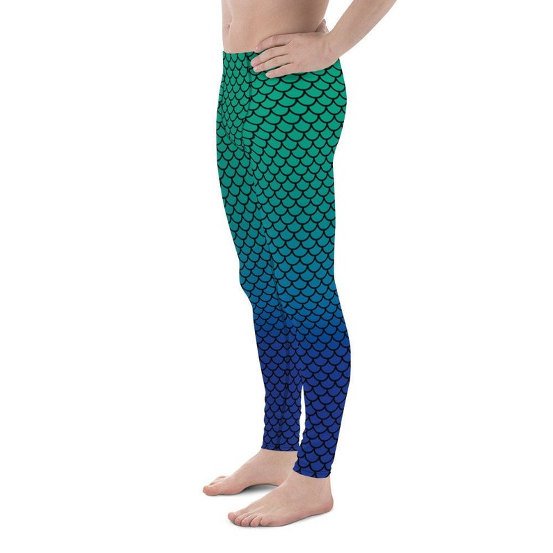 Merman Meggings Fish Scale Men/'s Leggings ~ Personalize Inside Label ~ Gift Ideas for Him