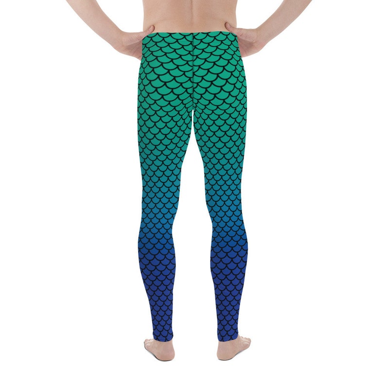 Merman Meggings Fish Scale Men/'s Leggings ~ Personalize Inside Label ~ Gift Ideas for Him